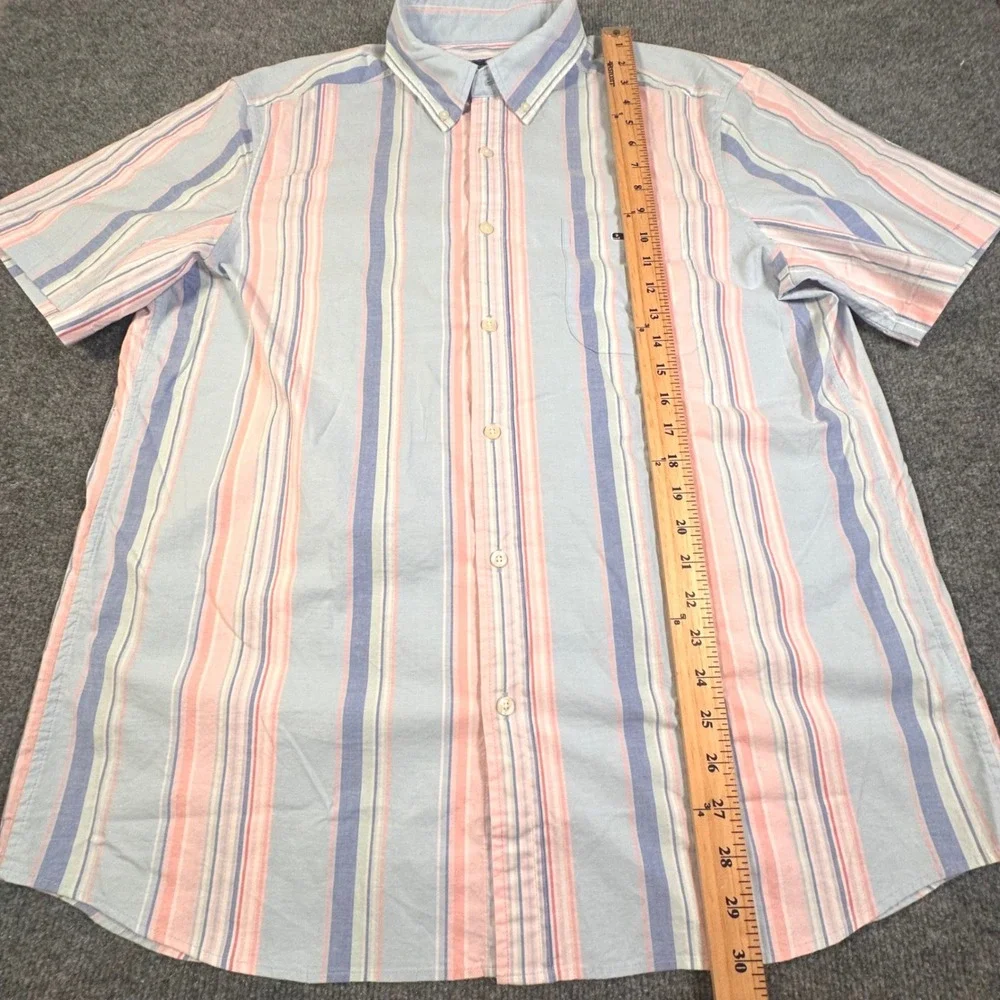 NWT Vineyard Vines Mens Awning‎ Stripe SS Classic Fit Shirt Jake Blue Large